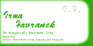 irma havranek business card